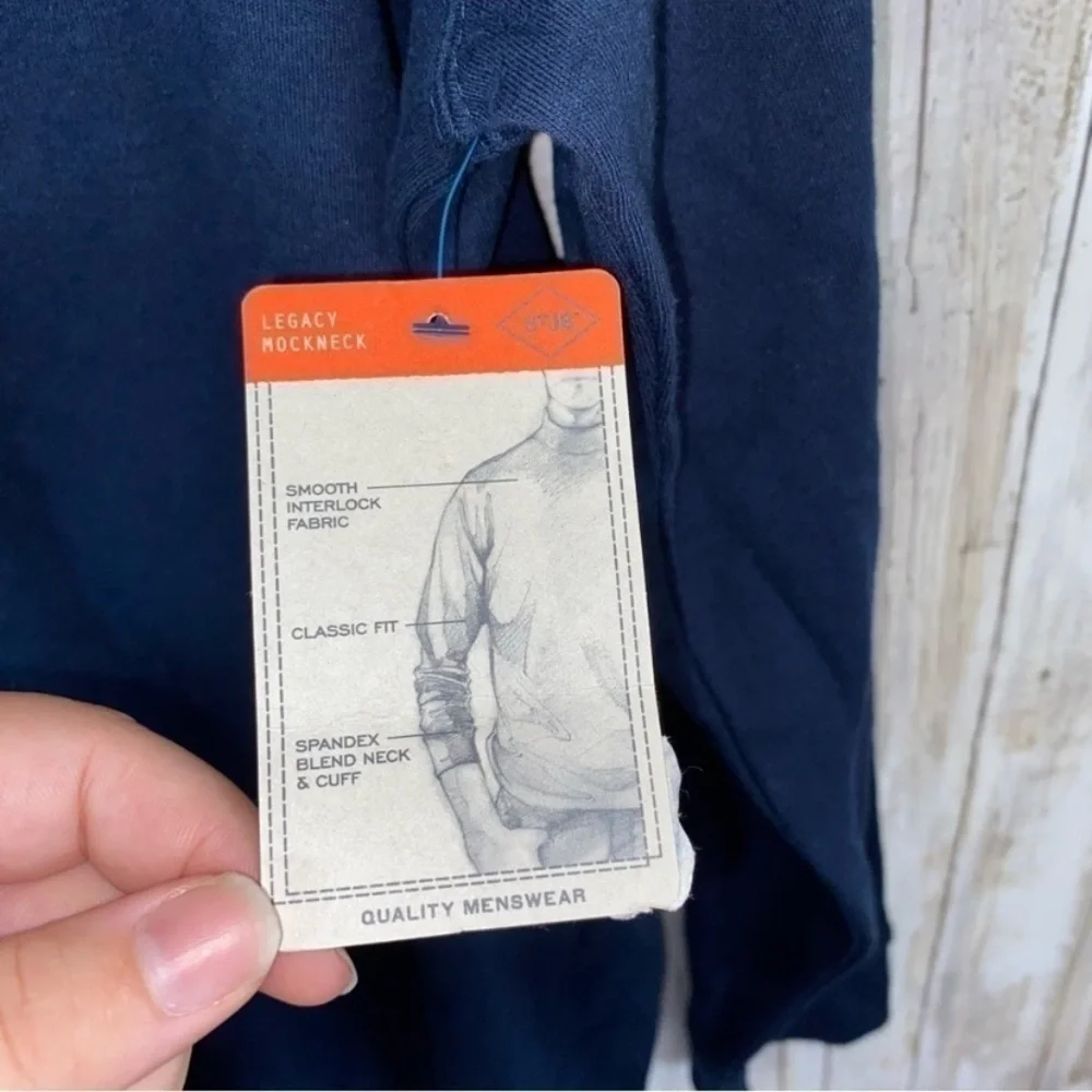 NWT St. John Navy Slim Fit Legacy Mockneck Tee - Picture 5 of 6